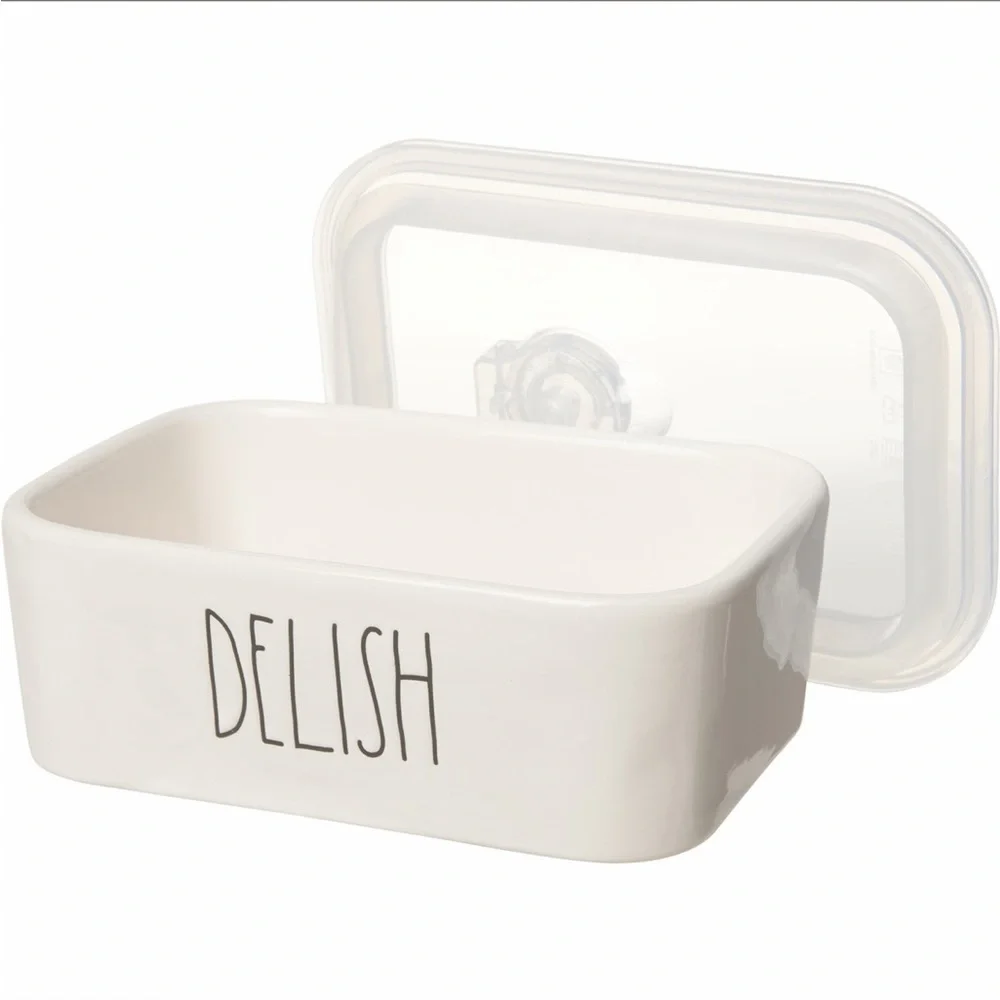 Rae Dunn DELISH ceramic food storage container